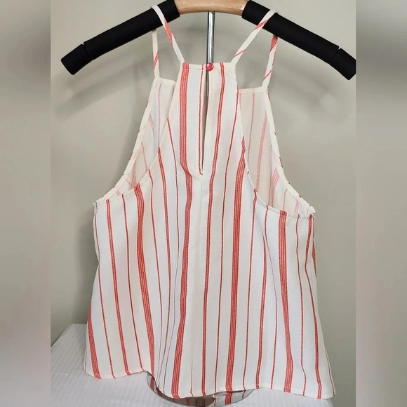 Everly Top NWOT Women's Size Medium Orange Stripe Tart Deco Halter - Picture 4 of 6